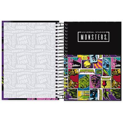 Caderno Universitário Capa Dura 20x1 400 fls Monsters 19952 Spiral Mon PT 1 UN