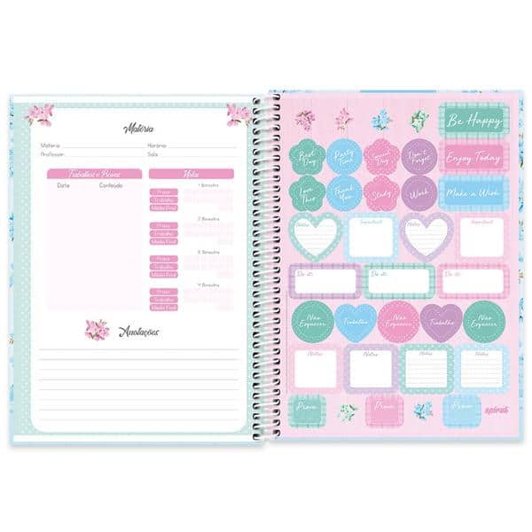 Caderno Universitário capa dura 4x1 96 fls Femmina 20064 Spiral Fem PT 1 UN