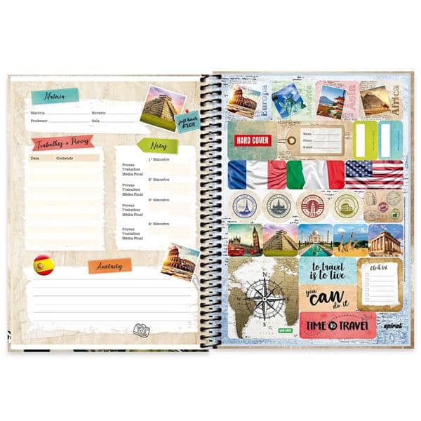 Caderno Universitário capa dura 4x1 96 fls Hard Cover 20070 Spiral Har PT 1 UN