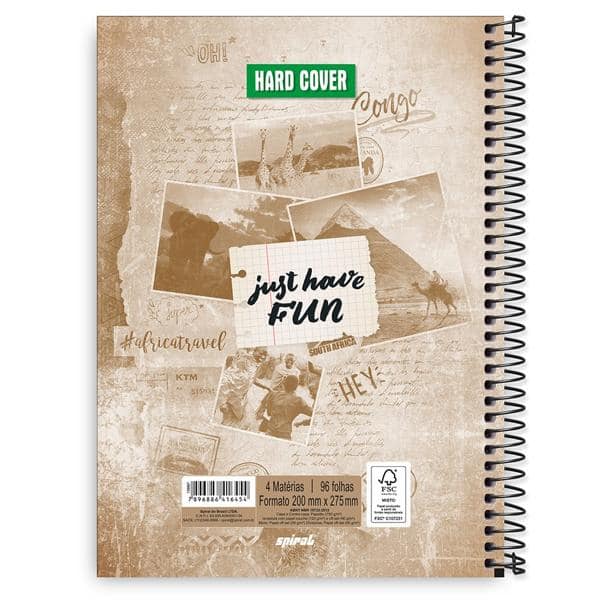 Caderno Universitário capa dura 4x1 96 fls Hard Cover 20070 Spiral Har PT 1 UN