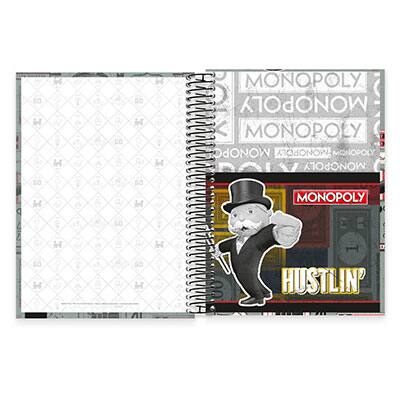 Caderno Universitário Capa Dura 10x1 200fl Monopoly 19477 Spiral Mnp PT 1 UN