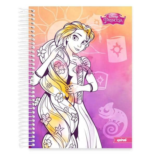 Caderno Universitário Capa Dura 10x1 200fl Princesas Disney 19495 Spiral Pn PT 1 UN