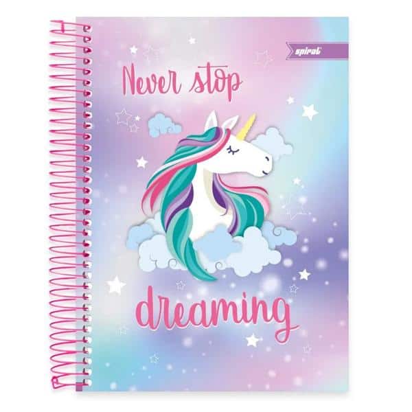 Caderno Universitário Capa Dura 15x1 300fls Fantasy Unicórnio 19775 Spiral Fan PT 1 UN