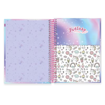 Caderno Universitário Capa Dura 15x1 300fls Fantasy Unicórnio 19775 Spiral Fan PT 1 UN