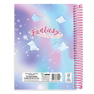 Caderno Universitário Capa Dura 15x1 300fls Fantasy Unicórnio 19775 Spiral Fan PT 1 UN