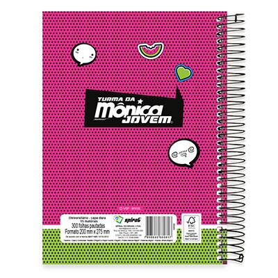 Caderno Universitário Capa Dura 15x1 300 fls Turma da Mônica Jovem 19598 Spiral Tdj PT 1 UN