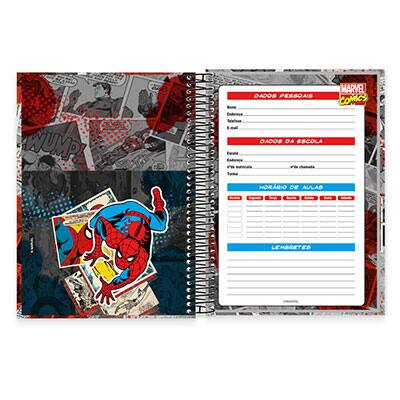 Caderno Universitário Capa Dura 15x1 300 fls Marvel 19551 Spiral Mv PT 1 UN