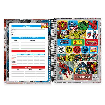 Caderno Universitário Capa Dura 15x1 300 fls Marvel 19551 Spiral Mv PT 1 UN