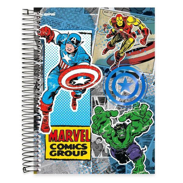 Caderno Universitário Capa Dura 15x1 300 fls Marvel 19552 Spiral Mv PT 1 UN