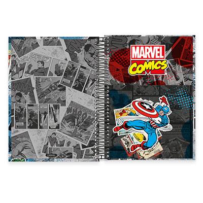 Caderno Universitário Capa Dura 15x1 300 fls Marvel 19552 Spiral Mv PT 1 UN