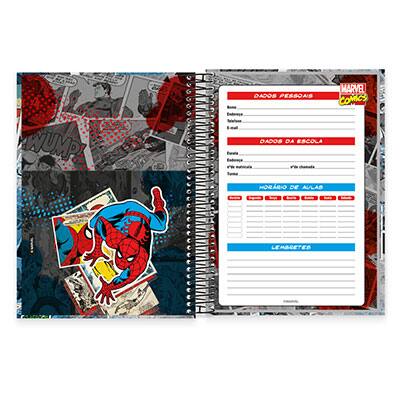 Caderno Universitário Capa Dura 15x1 300 fls Marvel 19552 Spiral Mv PT 1 UN