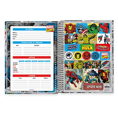 Caderno Universitário Capa Dura 15x1 300 fls Marvel 19552 Spiral Mv PT 1 UN