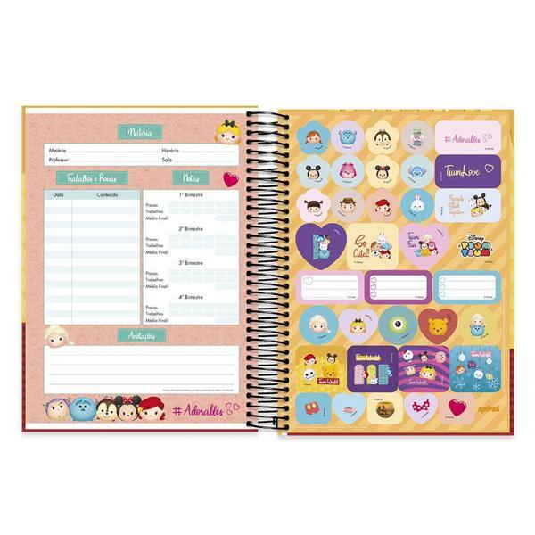 Caderno Universitário Capa Dura 15x1 300fls Disney Tsum Tsum 20628 Spiral Tsum PT 1 UM PT 1 UN