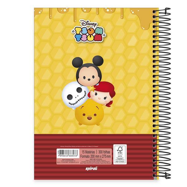 Caderno Universitário Capa Dura 15x1 300fls Disney Tsum Tsum 20628 Spiral Tsum PT 1 UM PT 1 UN