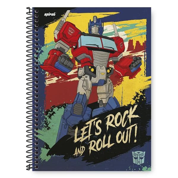 Caderno Universitário Capa Dura 1x1 96 fls Transformers 20351 Spiral Trf PT 1 UN