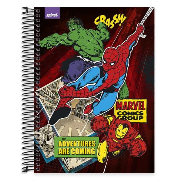 Caderno univ.capa dura 15x1 300fls Homem Aranha Spiderman Marvel 20590 Spiral Mv PT 1 UN