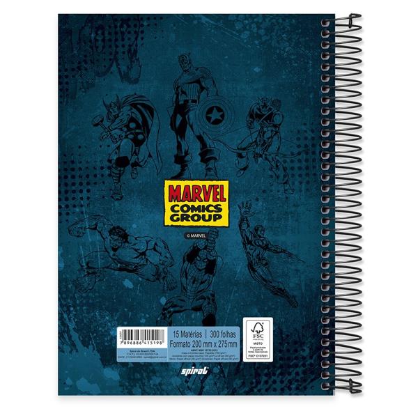 Caderno univ.capa dura 15x1 300fls C.América 20591 Spiral Mv PT 1 UN