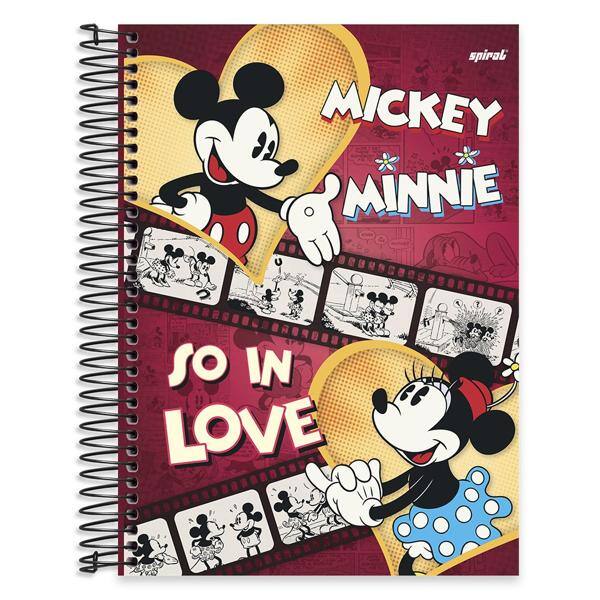 Caderno univ.capa dura 15x1 300fls Mickey&Minnie 20563 Spiral Dm PT 1 UN