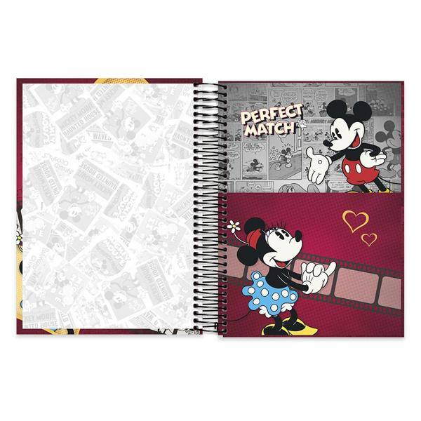 Caderno univ.capa dura 15x1 300fls Mickey&Minnie 20563 Spiral Dm PT 1 UN