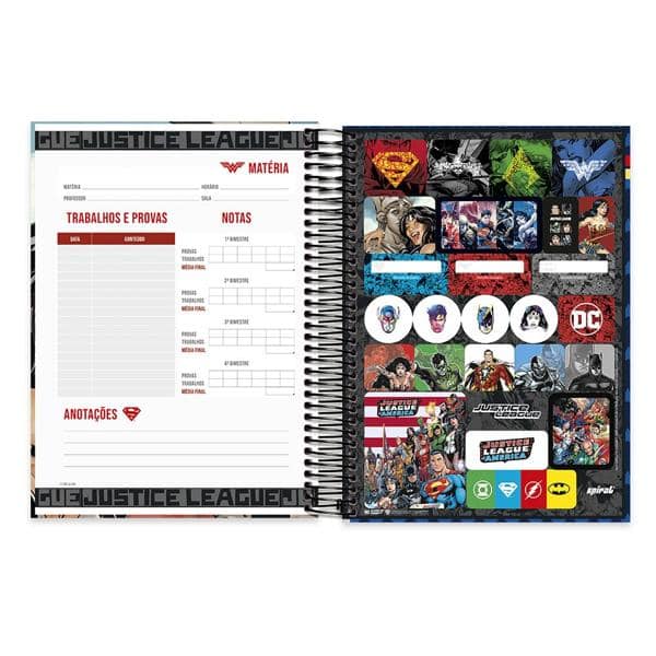 Caderno Universitário Capa Dura 10x1 200fl Mulher Maravilha 20495 Spiral Lig PT 1 UN