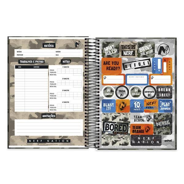 Caderno Universitário Capa Dura 10x1 200fl Nerf 20502 Spiral Nrf PT 1 UN
