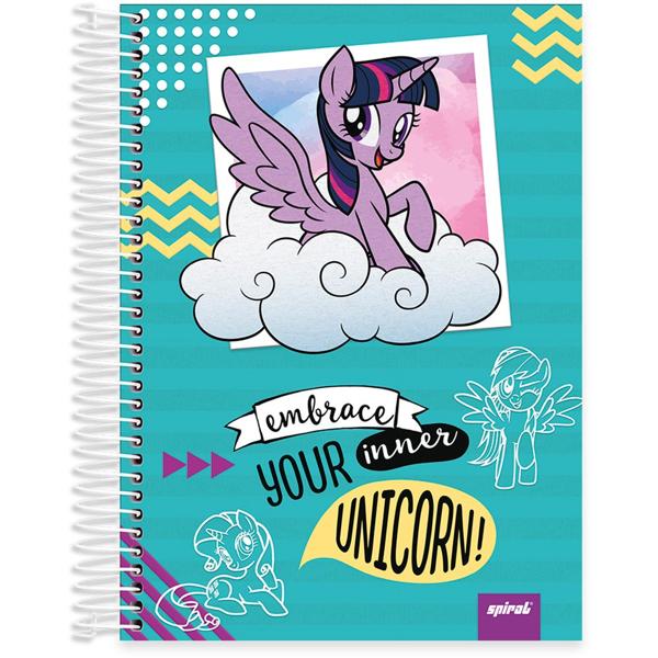 Caderno Universitário Capa Dura 10x1 200fl Little Pony 20497 Spiral Ltp PT 1 UN