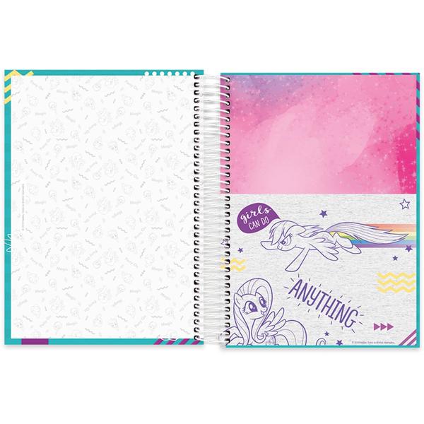 Caderno Universitário Capa Dura 10x1 200fl Little Pony 20497 Spiral Ltp PT 1 UN