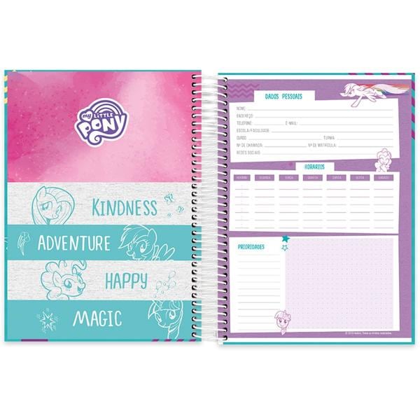 Caderno Universitário Capa Dura 10x1 200fl Little Pony 20497 Spiral Ltp PT 1 UN