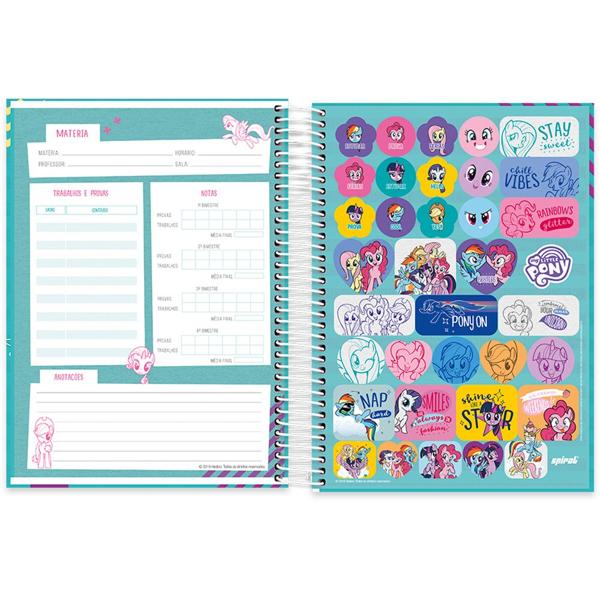 Caderno Universitário Capa Dura 10x1 200fl Little Pony 20497 Spiral Ltp PT 1 UN