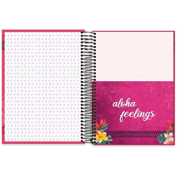 Caderno Universitário Capa Dura 10x1 200fl Hang loose 20455 Spiral Ha PT 1 UN