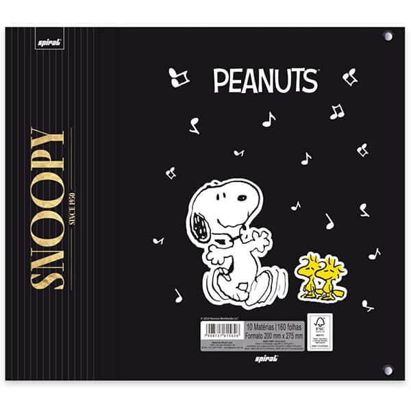 Cadernos Univ. Argo Imã 10x1 160fls Snoopy 2515626 Spiral Sno PT 1 UN