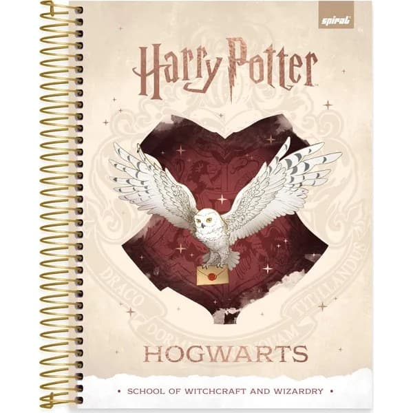 Caderno Universitário Capa Dura, 10x1, 160 Folhas, Harry Potter, 2756988, Spiral Hpt - PT 1 UN