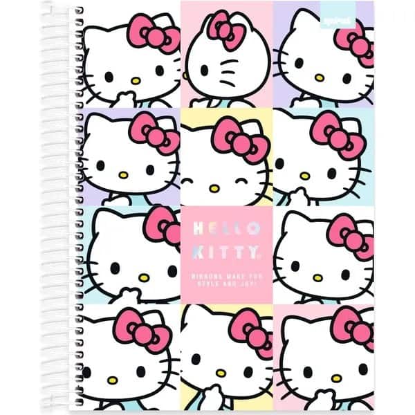 Caderno univ.capa dura 10x1 160fls H. Kitty 2756421 Spiral Hki PT 1 UN