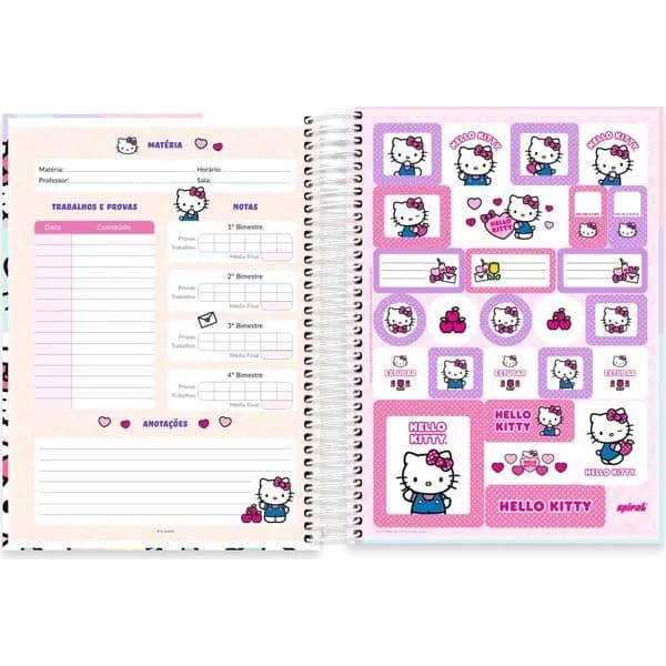 Caderno univ.capa dura 10x1 160fls H. Kitty 2756421 Spiral Hki PT 1 UN