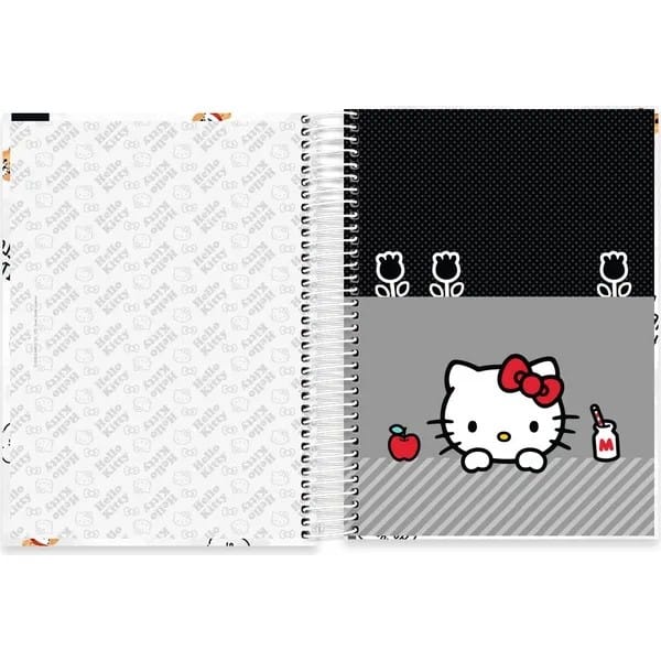 Caderno Universitário Capa Dura, 10 x 1, 160 Folhas, Hello Kitty, 2756438, Spiral Hki - PT 1 UN