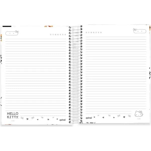 Caderno Universitário Capa Dura, 10 x 1, 160 Folhas, Hello Kitty, 2756438, Spiral Hki - PT 1 UN