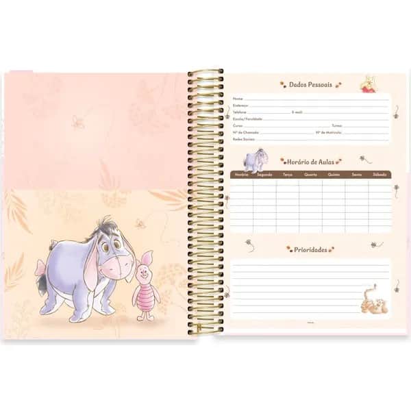 Caderno univ.capa dura 10x1 160fls Pooh 2754151 Spiral Pooh PT 1 UN
