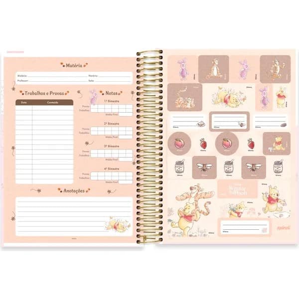 Caderno univ.capa dura 10x1 160fls Pooh 2754151 Spiral Pooh PT 1 UN