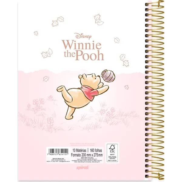 Caderno univ.capa dura 10x1 160fls Pooh 2754151 Spiral Pooh PT 1 UN
