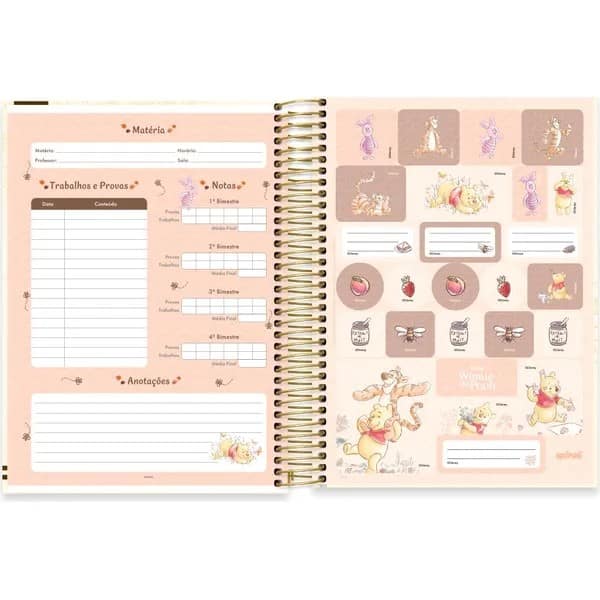 Caderno univ.capa dura 10x1 160fls Pooh 2754168 Spiral Pooh PT 1 UN