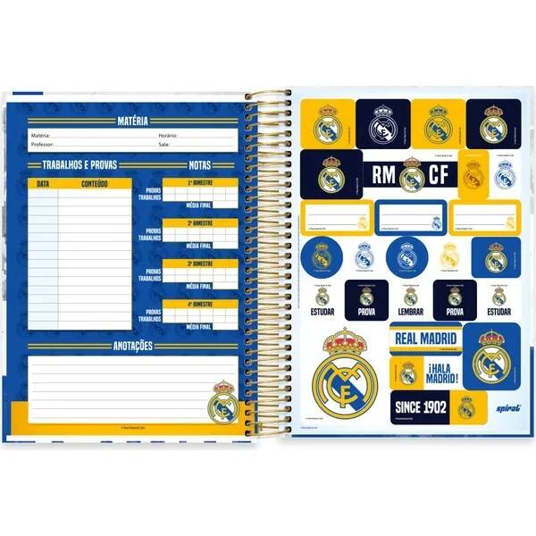 Caderno Universitário Capa Dura, 10x1, 160 Folhas, Real Madrid F.C, 2760206, Spiral Rea - PT 1 UN Caderno Universitário Capa Dura, 10x1, 160 Folhas, Real Madrid F.C, 2760206, Spiral Rea - PT 1 UN
