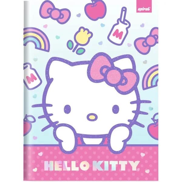 Caderno Universitário Capa Dura Costurado, 80 Folhas, Hello Kitty, 2754281, Spiral Hki - PT 1 UN