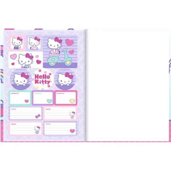 Caderno Universitário Capa Dura Costurado, 80 Folhas, Hello Kitty, 2754281, Spiral Hki - PT 1 UN