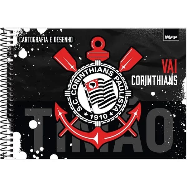 Caderno de Cartografia e Desenho, Capa dura, 48 folhas, Corinthians F.C, 2754328, Spiral Sccp - PT 1 UN Caderno de Cartografia e Desenho, Capa dura, 48 folhas, Corinthians F.C, 2754328, Spiral Sccp - PT 1 UN