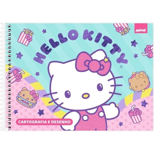 Caderno cartografia capa dura 48fl H. Kitty 2756490 Spiral Hki PT 1 UN