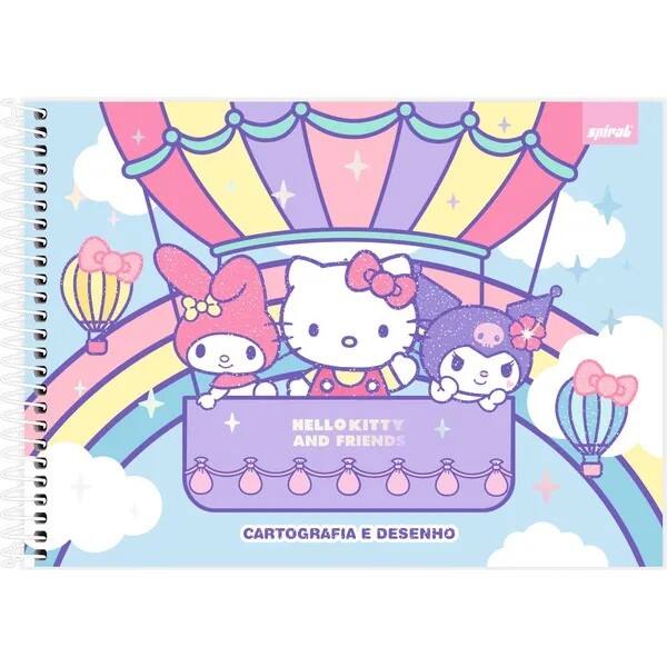 Caderno de Cartografia e Desenho, Capa dura, 48 folhas, Hello Kitty & Amigos, 2757633, Spiral Hka - PT 1 UN