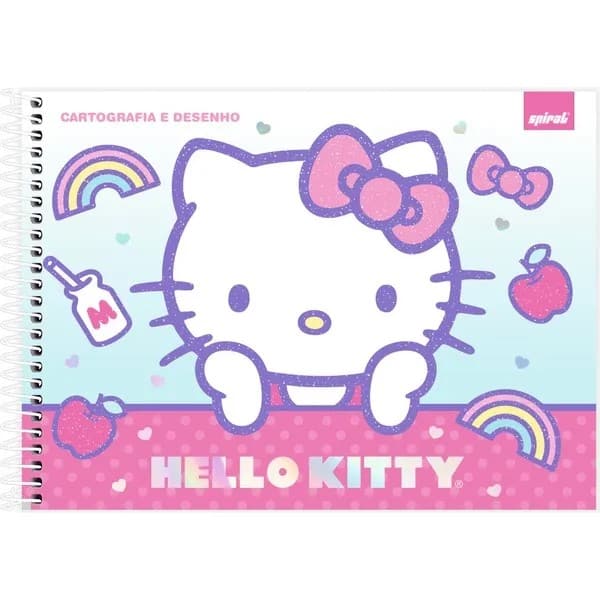Caderno de Cartografia e Desenho, Capa dura, 80 folhas, Hello Kitty, 2754373, Spiral Hki - PT 1 UN Caderno de Cartografia e Desenho, Capa dura, 80 folhas, Hello Kitty, 2754373, Spiral Hki - PT 1 UN