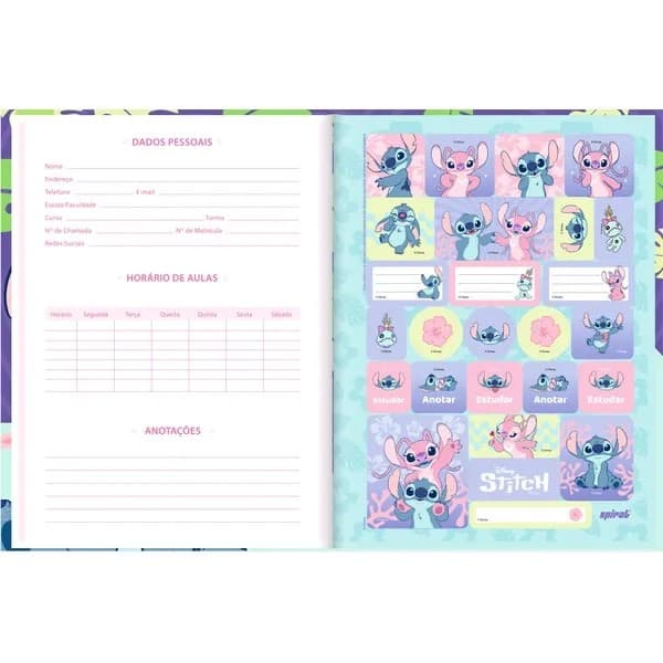 Caderno Universitário Capa Dura Costurado, 80 Folhas, Stitch, 2753291, Spiral Ds - PT 1 UN Caderno Universitário Capa Dura Costurado, 80 Folhas, Stitch, 2753291, Spiral Ds - PT 1 UN