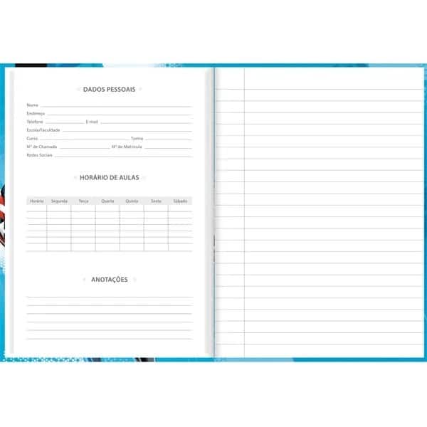 Caderno 1/4, Capa Dura Costurado, 80 folhas, Avengers / Vingadores, 2766840, Spiral Av - PT 1 UN