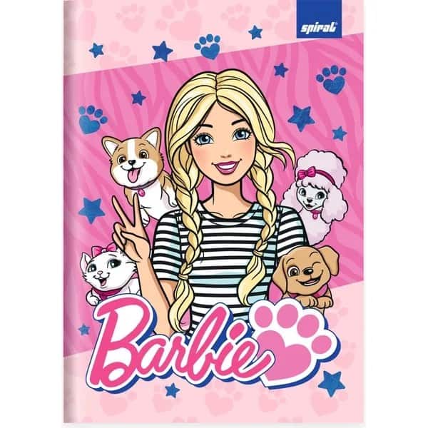 Caderno 1/4 C.D. costurado 80fls Barbie 2766857 Spiral Brb PT 1 UN Caderno 1/4 C.D. costurado 80fls Barbie 2766857 Spiral Brb PT 1 UN